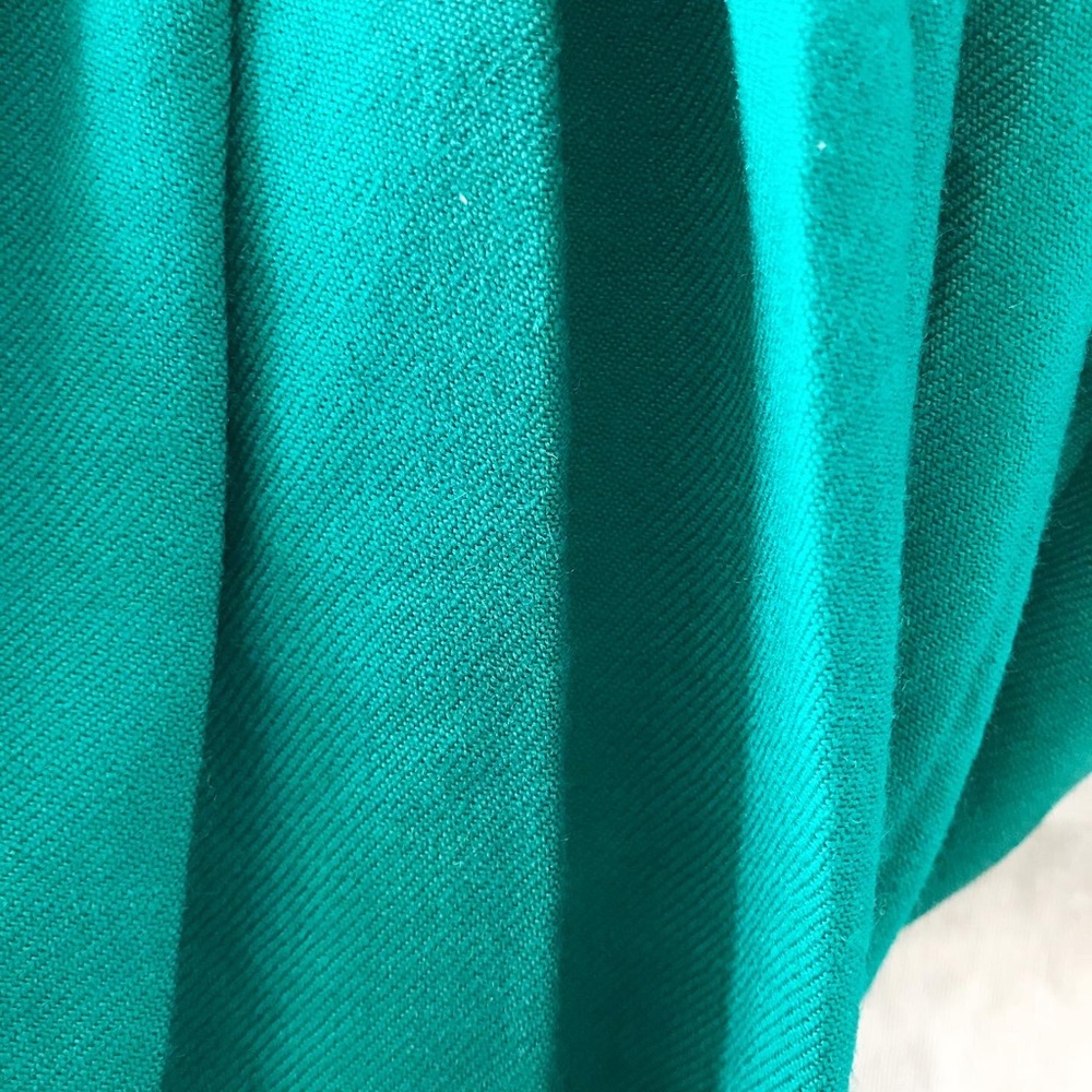 Vintage ONE + ONE green pleated wool skirt size S - Picture 7 of 9